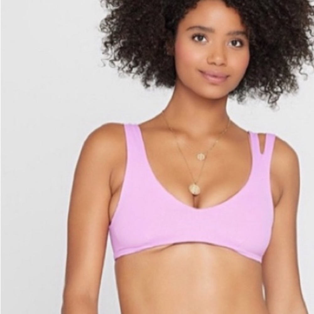 NWT L*Space One Wave Reversible Bikini Top Size S Rosebud/Putty *Top Only* - Picture 4 of 9